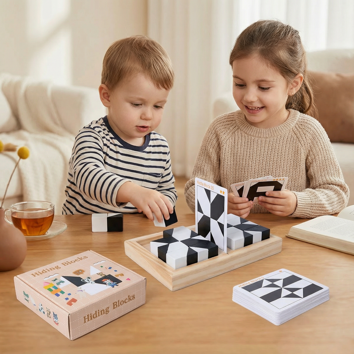 Pocket Size Dual Color Logic Puzzle Game for Kids and Adults in 1 Player and 2 Player Sets