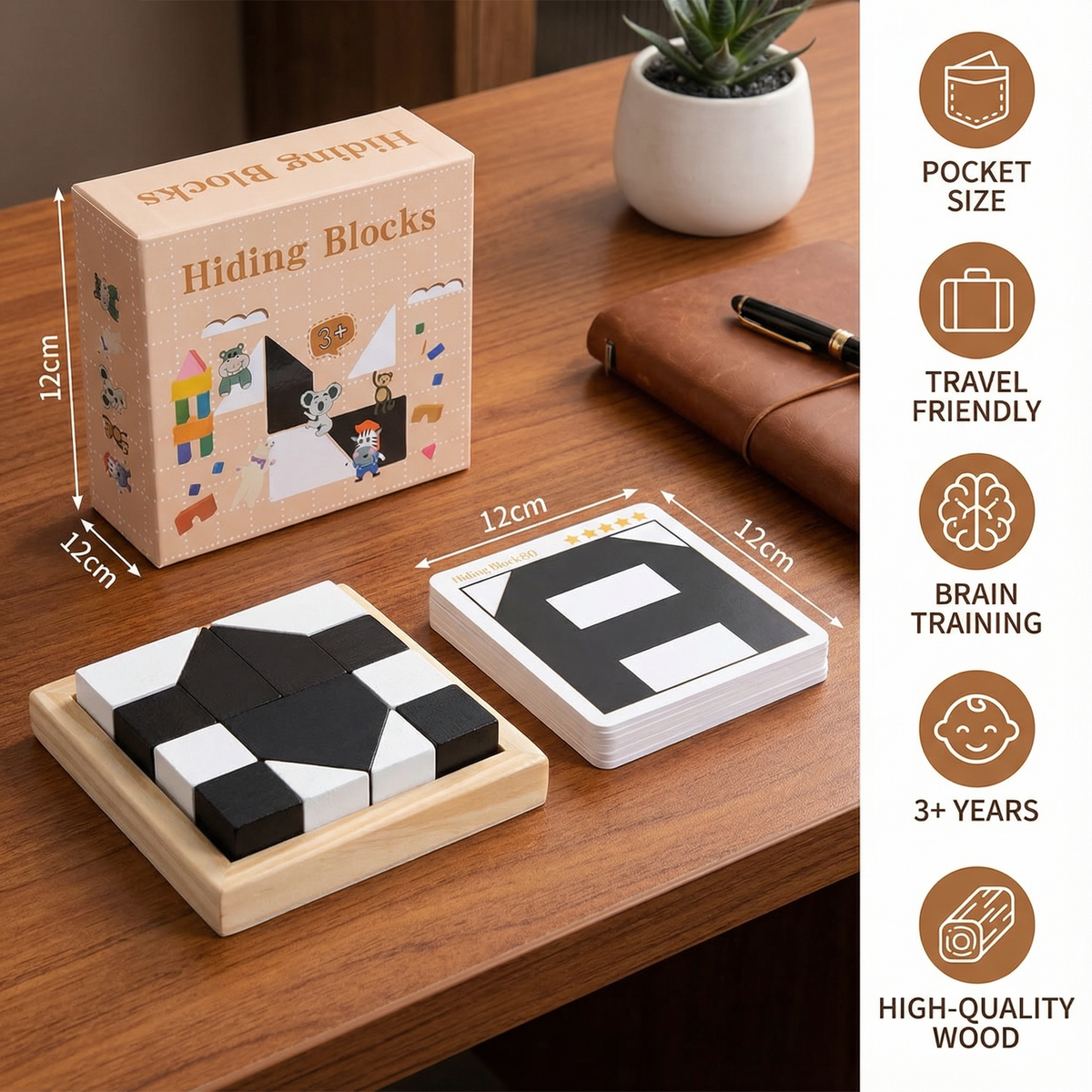 Pocket Size Dual Color Logic Puzzle Game for Kids and Adults in 1 Player and 2 Player Sets