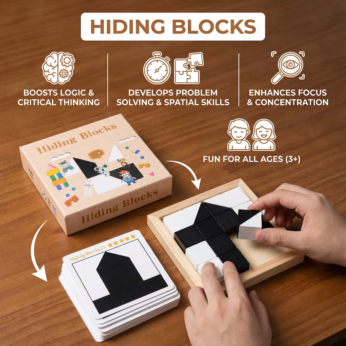 Pocket Size Dual Color Logic Puzzle Game for Kids and Adults in 1 Player and 2 Player Sets