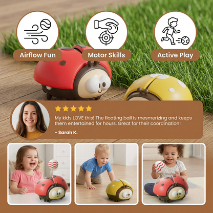 Ladybug Balloon Toy with Floating Airflow and Easy Button for Babies