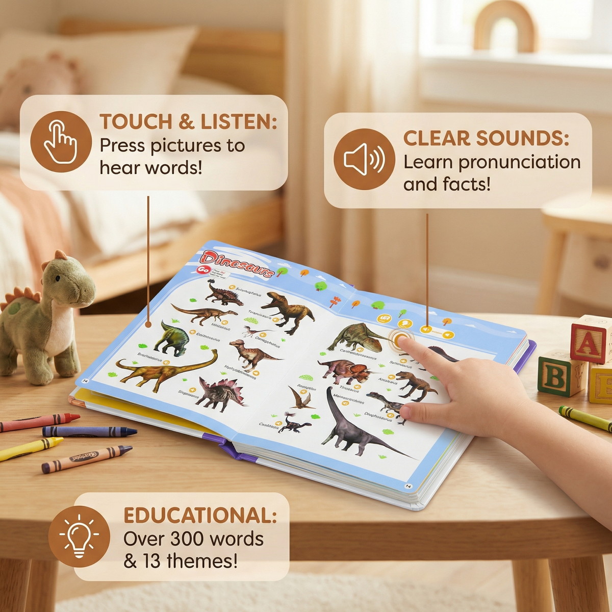 English Sound Book for Kids with 300 Plus Words and Real Photos Across 13 Everyday Topics