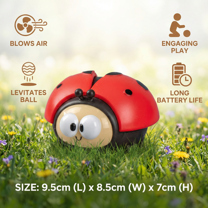 Ladybug Balloon Toy with Floating Airflow and Easy Button for Babies