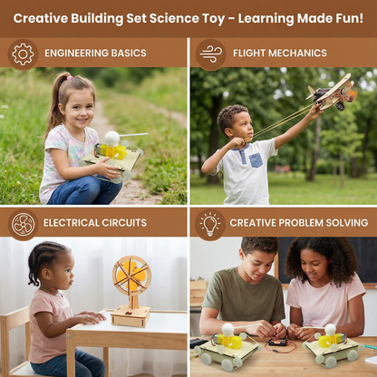 Engineering Construction Set with Hydraulic Arm and Propeller Plane Models
