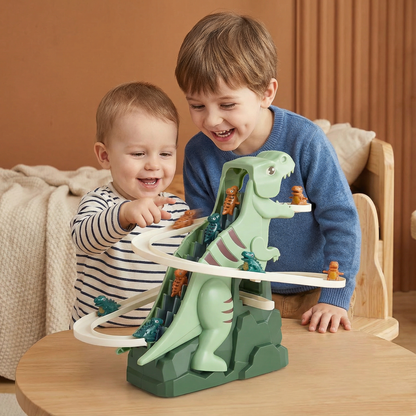 Colorful Dino Slide Roller Coaster Toy with Quick Assembly for Playrooms and Gardens