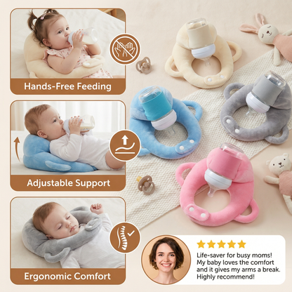 Hands Free Baby Bottle Holder Pillow with Breathable Mesh Fabric for Feeding Time