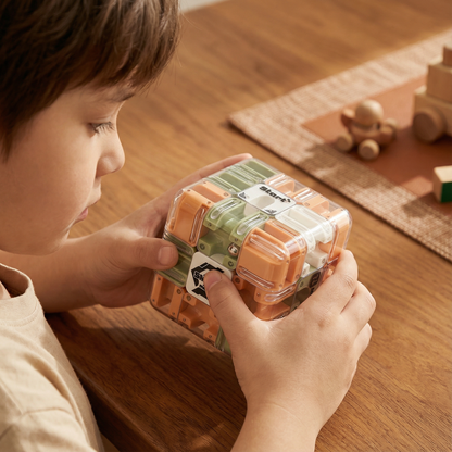 Transparent Maze Puzzle Cube with Metal Ball and Rolling Pathways