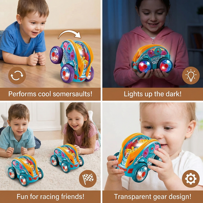 Glowing Somersault Stunt Car with Flashing LED Lights and Rechargeable Battery