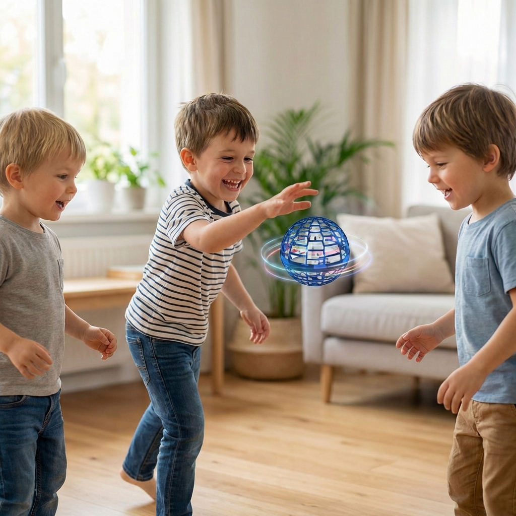 LED Flying Ball with Rechargeable Battery and Indoor Outdoor Use