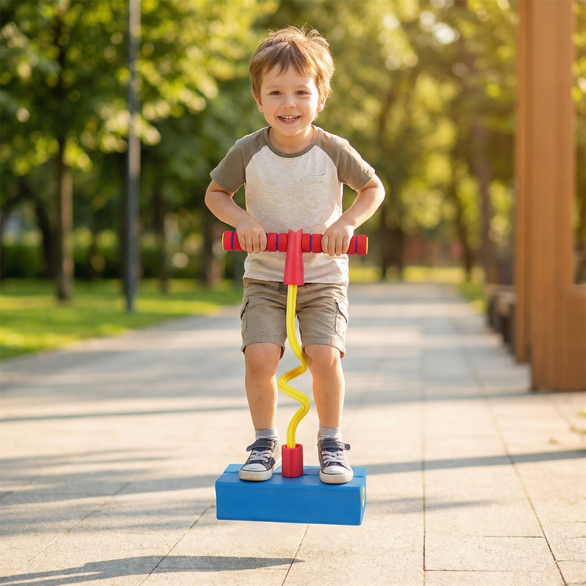 Soft Foam Hopper for Kids with Cushioned Handle and Grippy Footpad in Five Colors