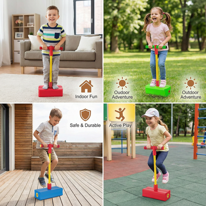 Soft Foam Hopper for Kids with Cushioned Handle and Grippy Footpad in Five Colors
