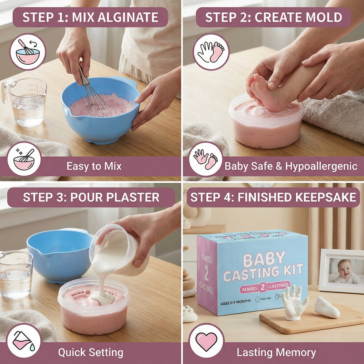 Baby Hand and Footprint Keepsake Kit for Newborns and New Parents