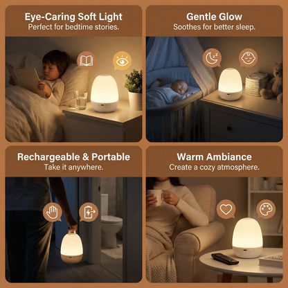 Silicone Egg Night Light with Touch Dimming Control