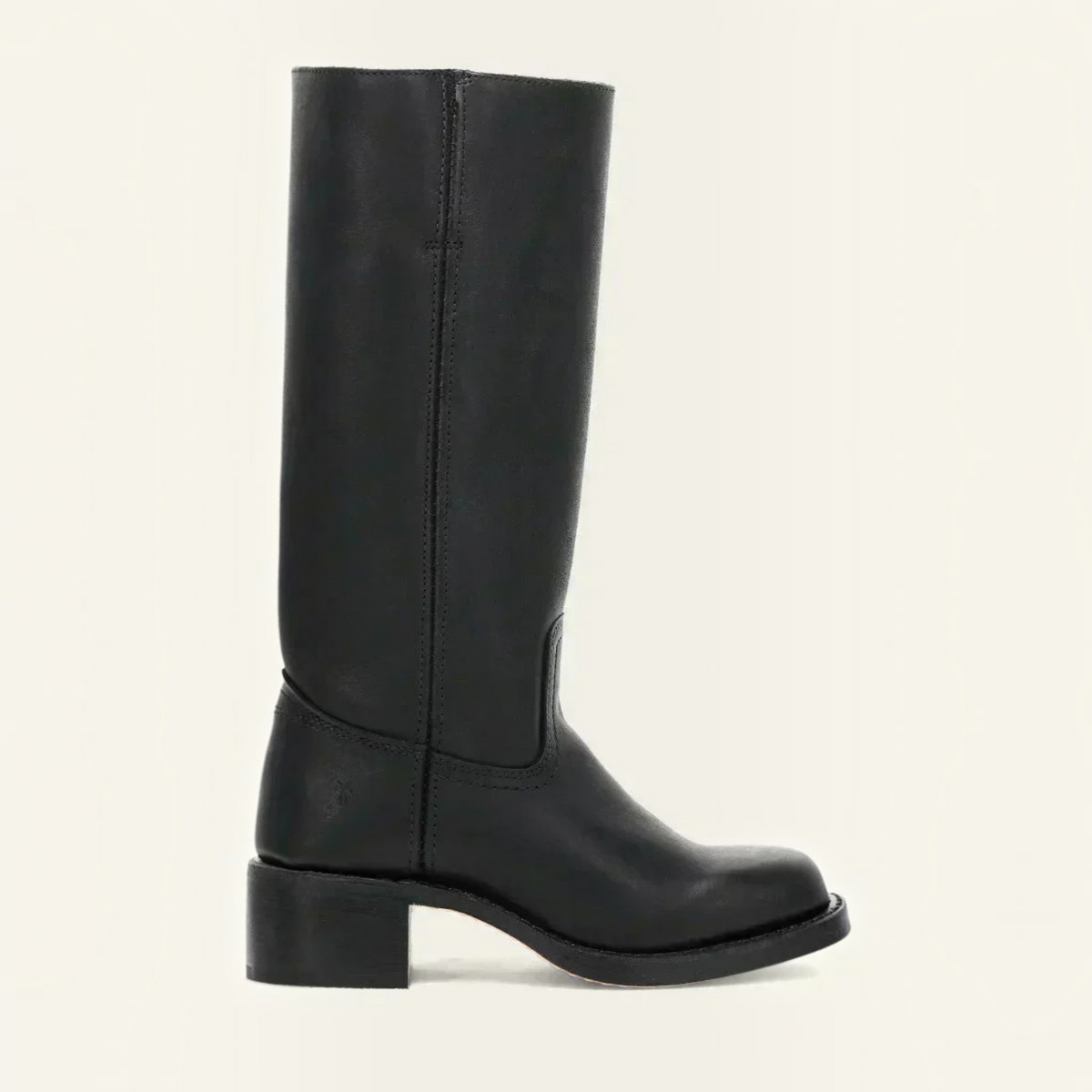 Mid Calf Boots with Block Heel and Closed Toe, Pull On Entry