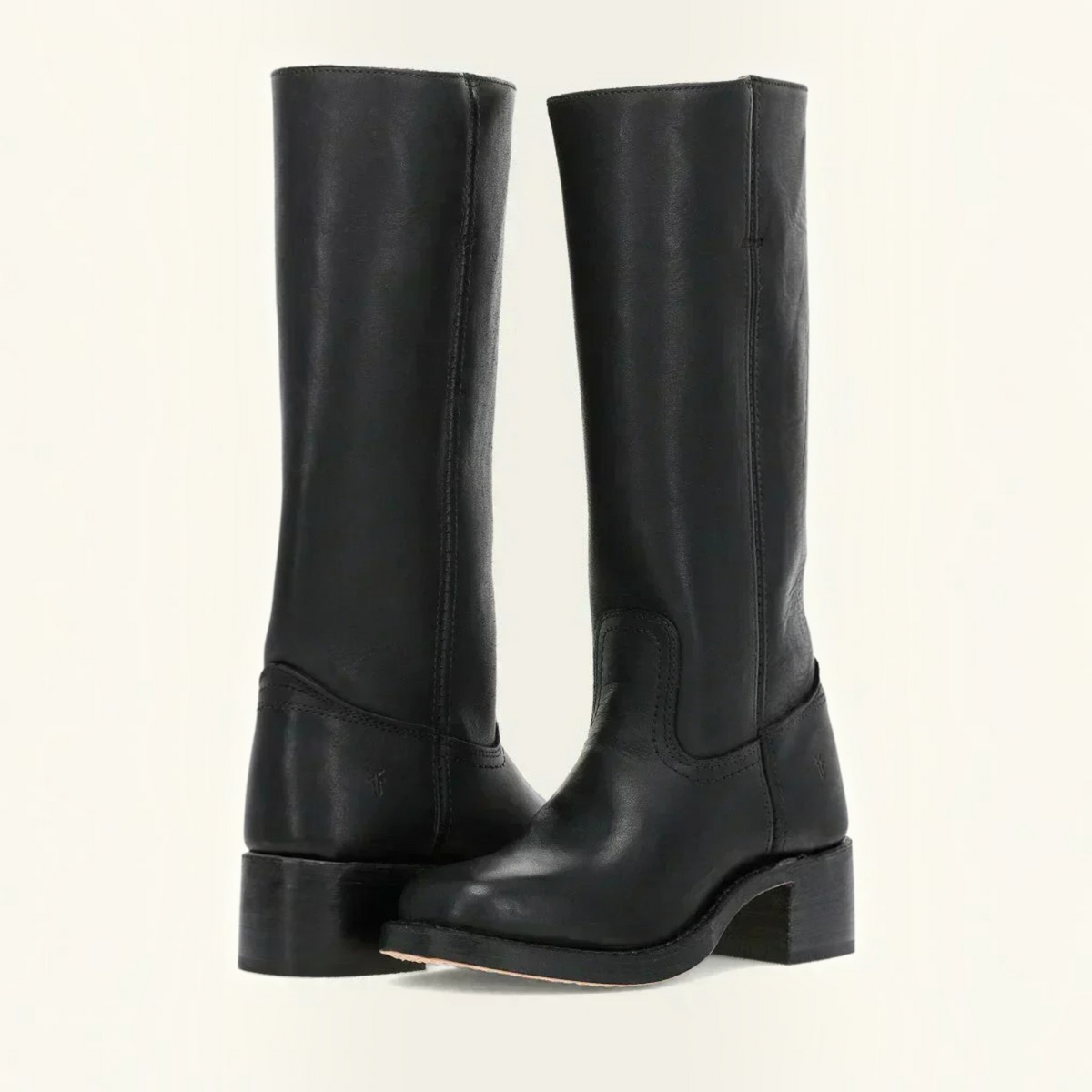 Mid Calf Boots with Block Heel and Closed Toe, Pull On Entry