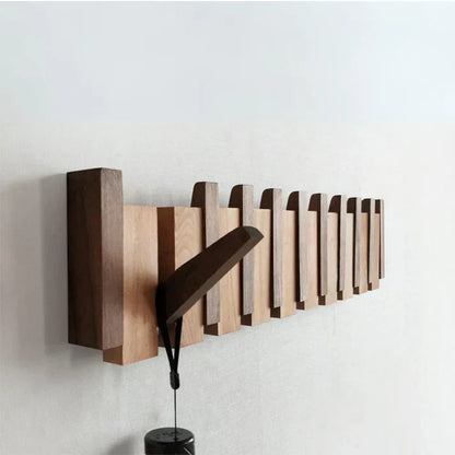 Wooden Piano Coat Rack - HarmonyCoat-Walnut and beech wood-4 hooks-Nora Luxe