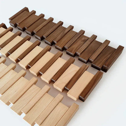 Wooden Piano Coat Rack - HarmonyCoat-Walnut Wood-4 hooks-Nora Luxe