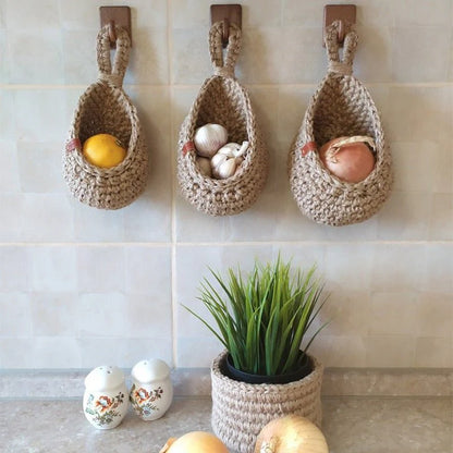 Woven Hanging Basket – Rustic Home Storage & Organization