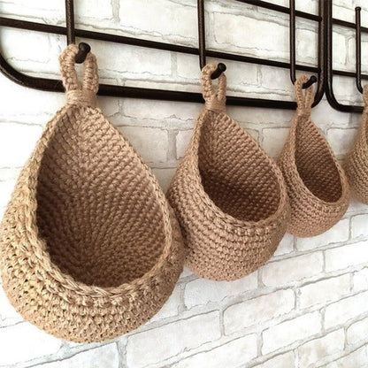 Woven Hanging Basket – Rustic Home Storage & Organization