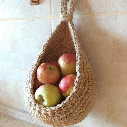 Woven Hanging Basket – Rustic Home Storage & Organization