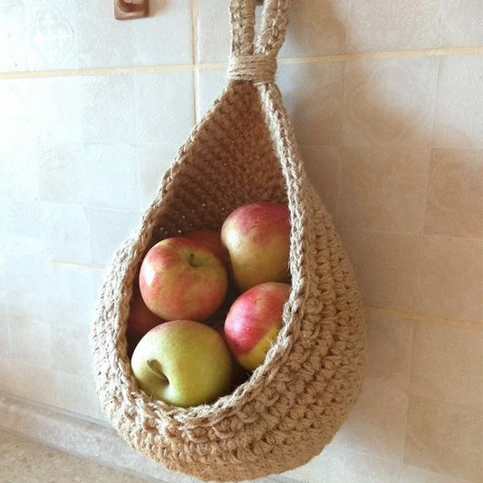 Woven Hanging Basket – Rustic Home Storage & Organization